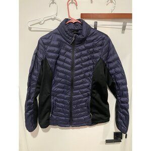 32 Degree Heat Women's Full Zip Mixed Media Jacket, Navy, Large